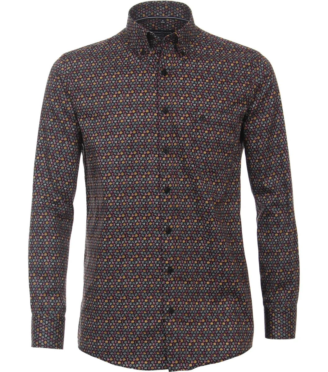 Рубашка CASAMODA с длинными рукавами "CASAMODA повседневная рубашка с принтом", красный 
Рубашка CASAMODA с длинными рукавами "CASAMODA повседневная рубашка с принтом", красный