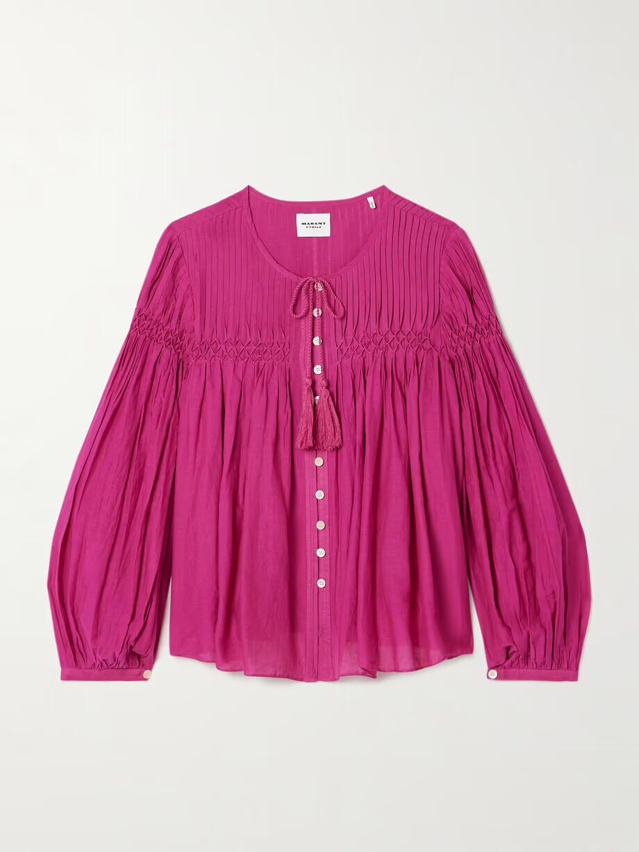 Блузка Abadi из смесового хлопка и вуали со сборками и защипами Marant Étoile, фуксия
Блузка Abadi из смесового хлопка и вуали со сборками и защипами Marant Étoile, фуксия