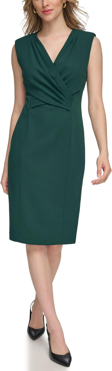 Платье Calvin Klein Scuba Crepe V-Neck Short Sheath with Front Fold Detail, цвет Malachite
Платье Calvin Klein Scuba Crepe V-Neck Short Sheath with Front Fold Detail, цвет Malachite