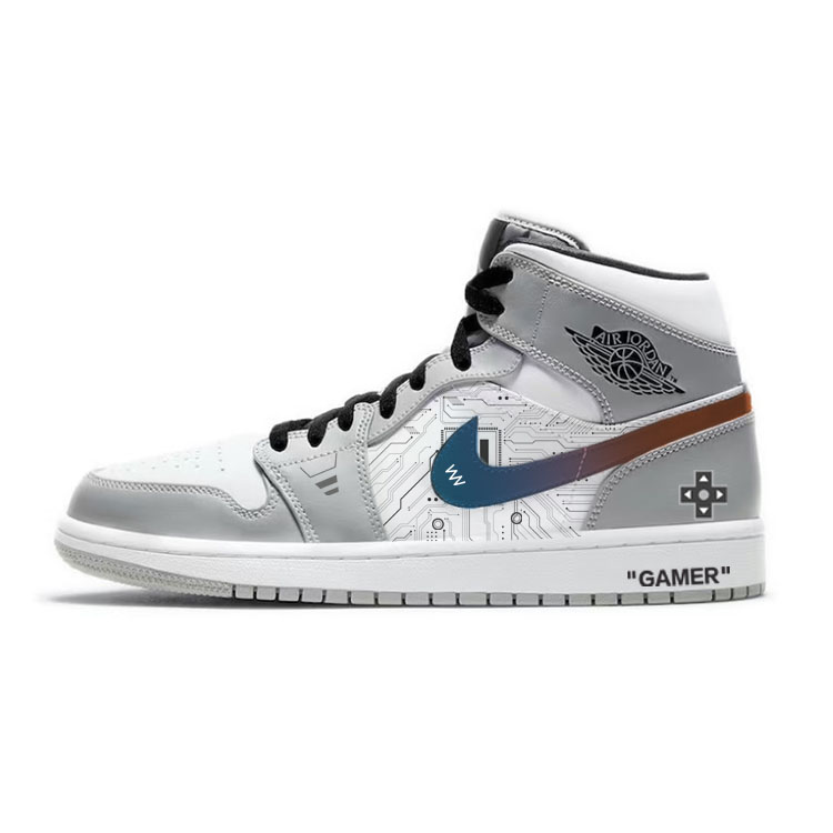 Кроссовки баскетбольные мужские Air 1 с амортизацией, противоскользящие и износостойкие, мид-топ винтажные серые Jordan 
Кроссовки баскетбольные мужские Air 1 с амортизацией, противоскользящие и износостойкие, мид-топ винтажные серые Jordan