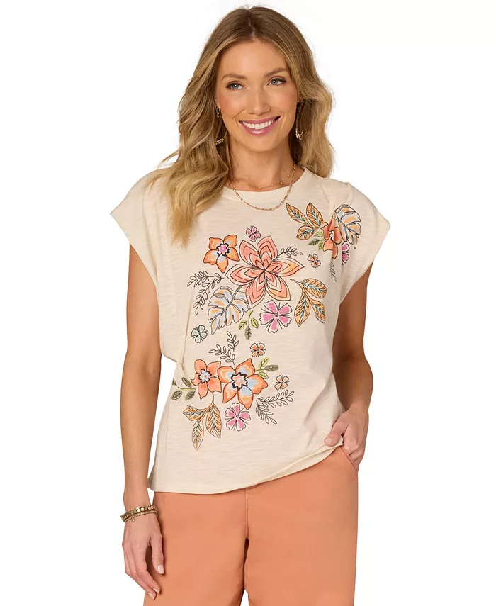 Миниатюрная асимметричная футболка с перекрученными рукавами и графическим принтом Democracy, белый 
Миниатюрная асимметричная футболка с перекрученными рукавами и графическим принтом Democracy, белый