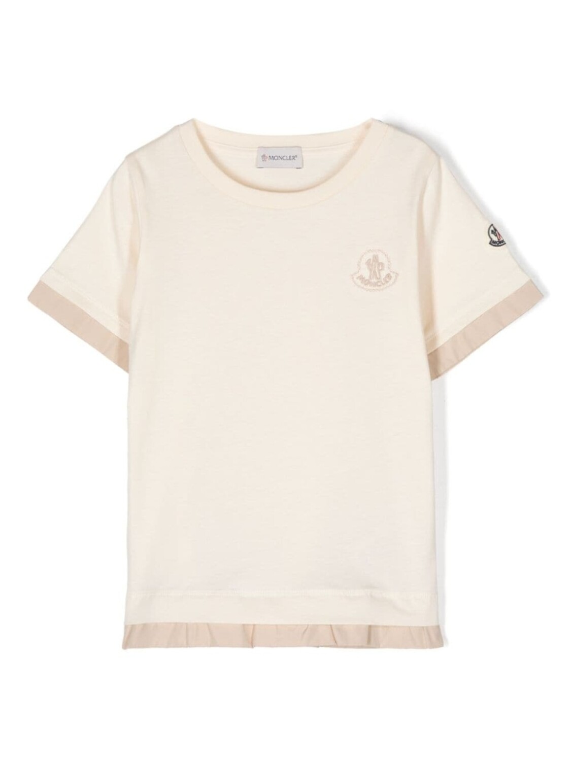 Футболка с вышитым логотипом Moncler Enfant, бежевый
Футболка с вышитым логотипом Moncler Enfant, бежевый