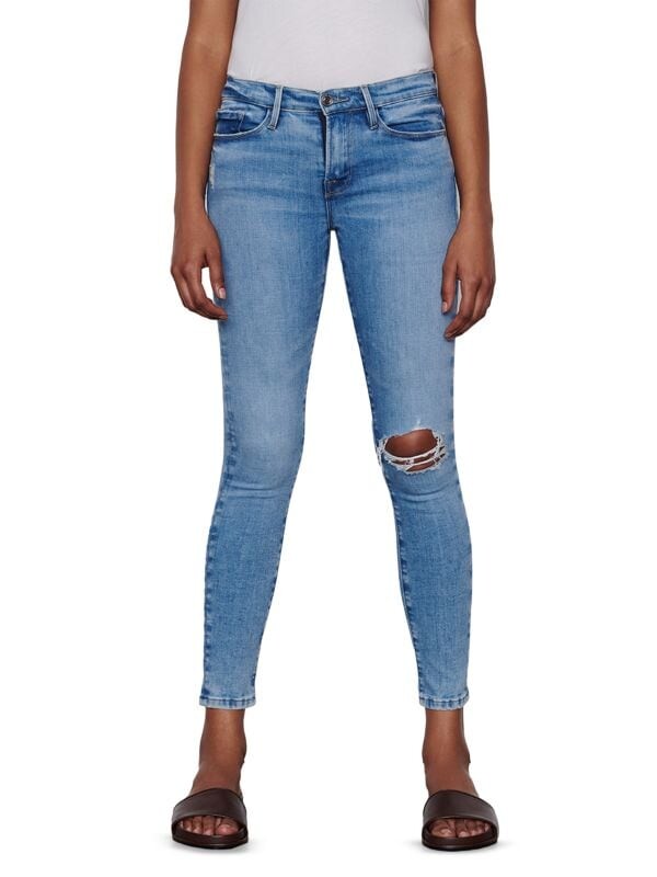 Джинсы Скинни до Щиколотки Frame Le Skinny De Jeanne с эффектом потертости, синий
Джинсы Скинни до Щиколотки Frame Le Skinny De Jeanne с эффектом потертости, синий