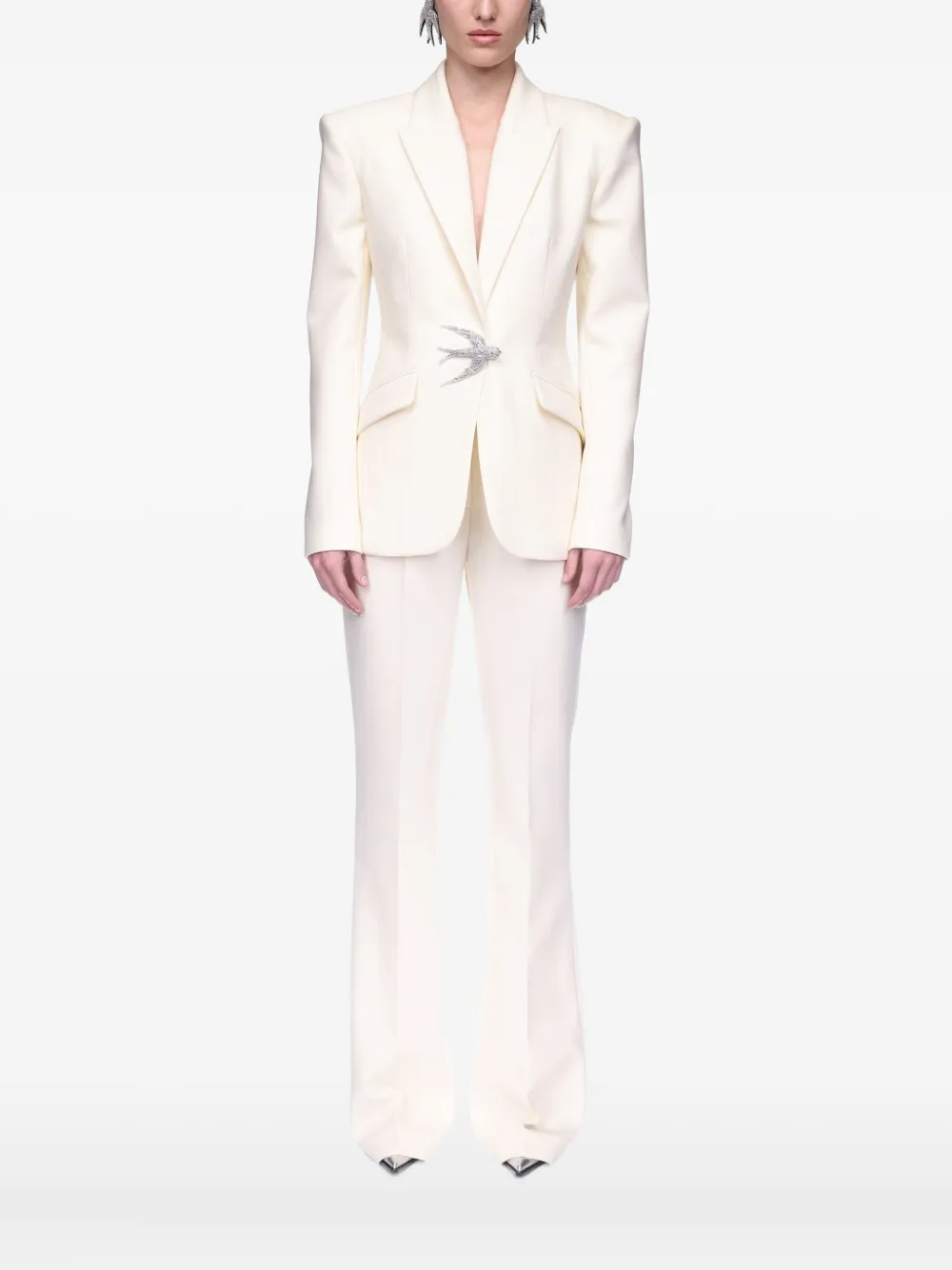 Пиджак с украшением в виде птицы David Koma, нейтральный
Пиджак с украшением в виде птицы David Koma, нейтральный