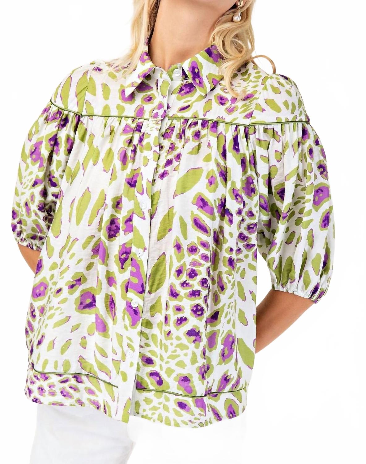 Яркий ковбойский топ с леопардовым принтом в разноцветной гамме GiGiO 
Яркий ковбойский топ с леопардовым принтом в разноцветной гамме GiGiO