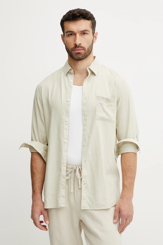 Льняная рубашка Guess, бежевый
Льняная рубашка Guess, бежевый