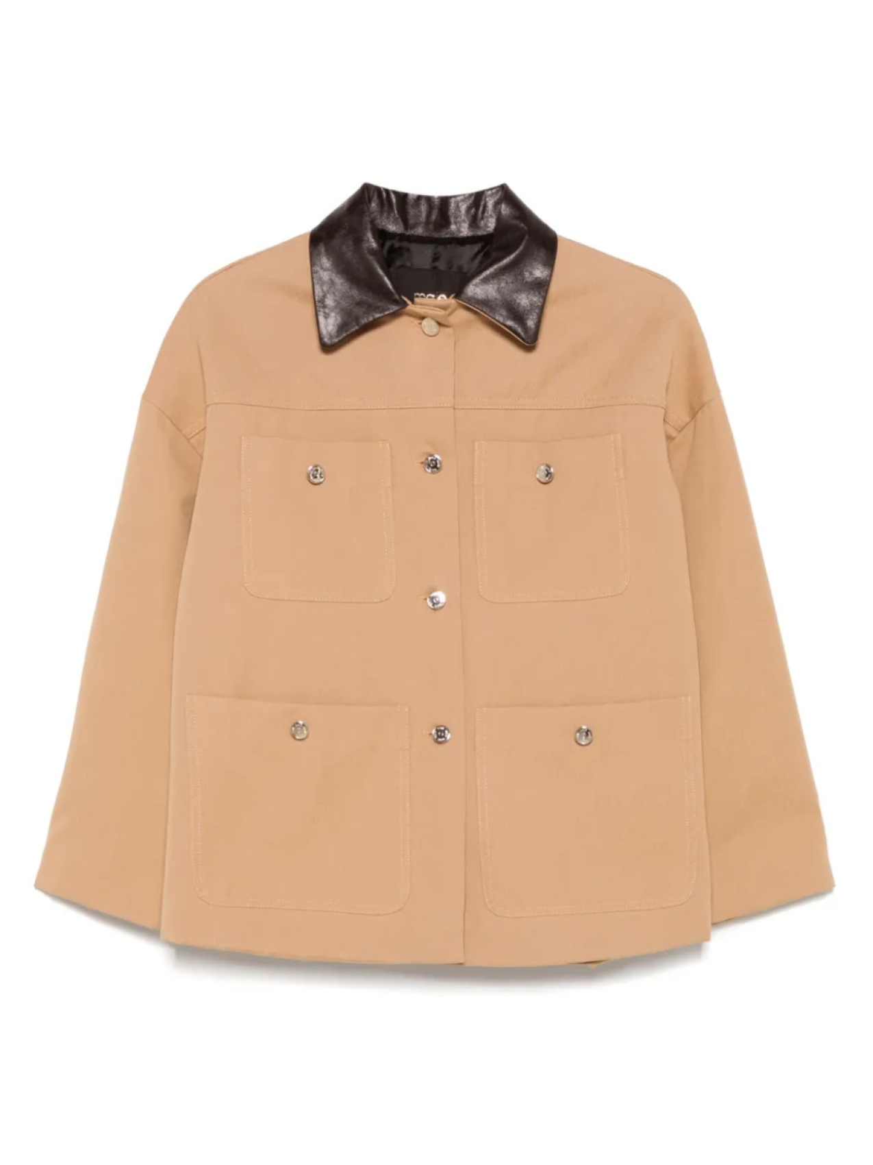 Хлопковая куртка Maje с кожаным воротником, нейтральный
Хлопковая куртка Maje с кожаным воротником, нейтральный