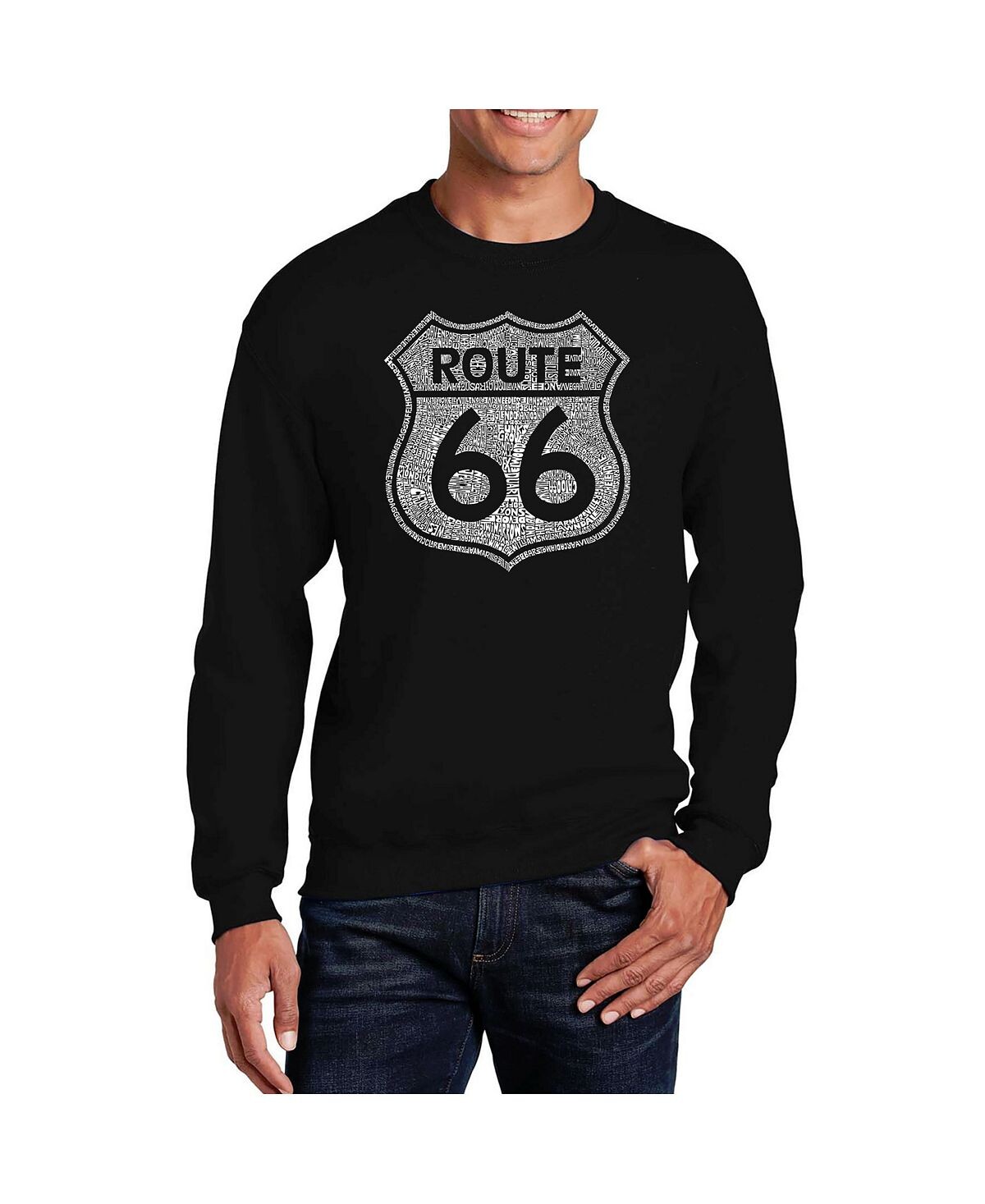Мужская толстовка с круглым вырезом и надписью word art cities along the legendary route 66 LA Pop Art, черный
Мужская толстовка с круглым вырезом и надписью word art cities along the legendary route 66 LA Pop Art, черный