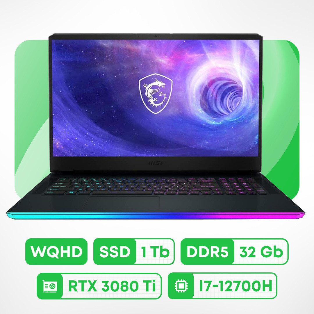 Игровой ноутбук MSI GE66 Raider, 15.6", 32 ГБ/1 ТБ, i7-12700H, RTX 3080 Ti, серый, английская клавиатура
Игровой ноутбук MSI GE66 Raider, 15.6", 32 ГБ/1 ТБ, i7-12700H, RTX 3080 Ti, серый, английская клавиатура