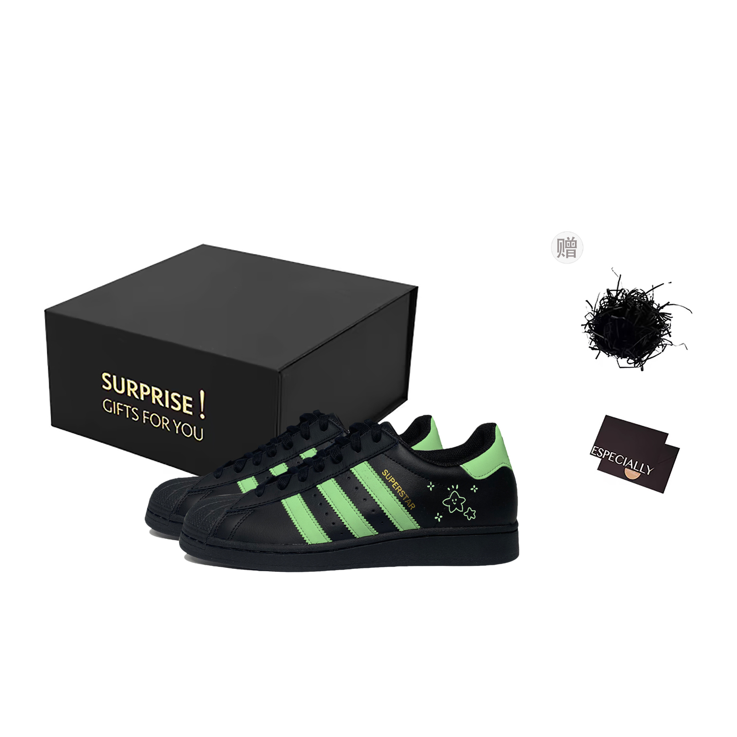 Adidas Originals SUPERSTAR Green Shadow Star противоскользящие износостойкие низкие скейтерские кроссовки унисекс черно-зеленые, специальная упаковка
Adidas Originals SUPERSTAR Green Shadow Star противоскользящие износостойкие низкие скейтерские кроссовки унисекс черно-зеленые, специальная упаковка