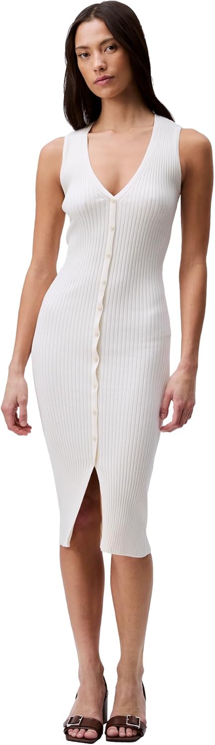 Женское платье-поло Calvin Klein из хлопка в рубчик с V-образным вырезом, Antique White
Женское платье-поло Calvin Klein из хлопка в рубчик с V-образным вырезом, Antique White