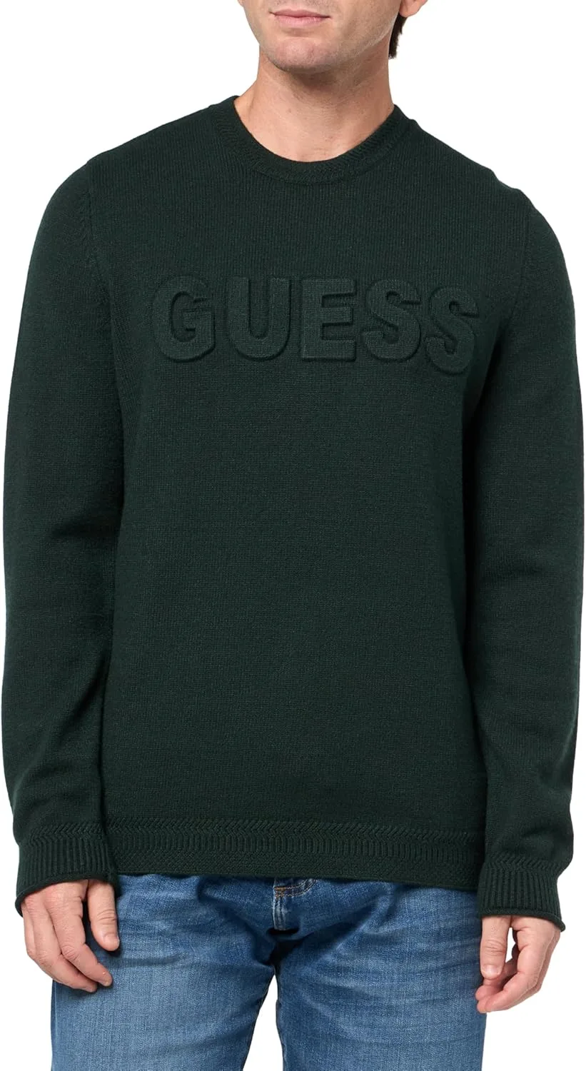 GUESS мужской свитер с длинным рукавом и 3D логотипом
GUESS мужской свитер с длинным рукавом и 3D логотипом