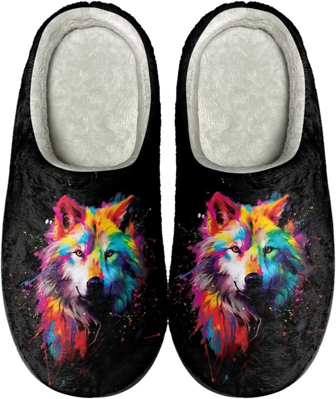 Тапочки Baxinh Scuff для женщин и мужчин, мягкие теплые домашние тапочки для использования в помещении и на улице, легкая обувь с противоскользящей подошвой, Splash Ink Wolf - Multicolor
Тапочки Baxinh Scuff для женщин и мужчин, мягкие теплые домашние тапочки для использования в помещении и на улице, легкая обувь с противоскользящей подошвой, Splash Ink Wolf - Multicolor