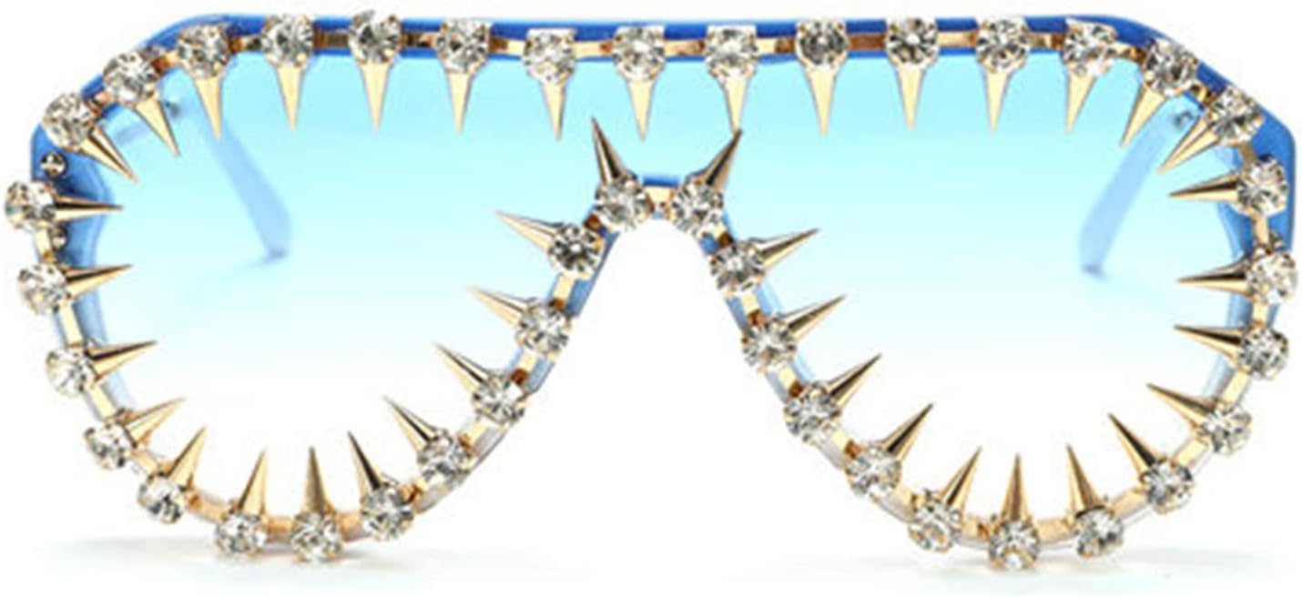 Willochra Модные футуристические солнцезащитные очки в стиле Y2K с плоским верхом, заклепками, панк-стиль, большой щит, модные солнцезащитные очки для вечеринки со стразами, Blue
Willochra Модные футуристические солнцезащитные очки в стиле Y2K с плоским верхом, заклепками, панк-стиль, большой щит, модные солнцезащитные очки для вечеринки со стразами, Blue