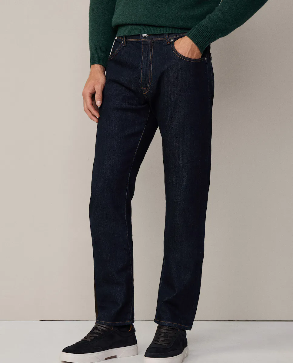 Мужские джинсы классического кроя, ополаскиваемые Hackett, синий
Мужские джинсы классического кроя, ополаскиваемые Hackett, синий