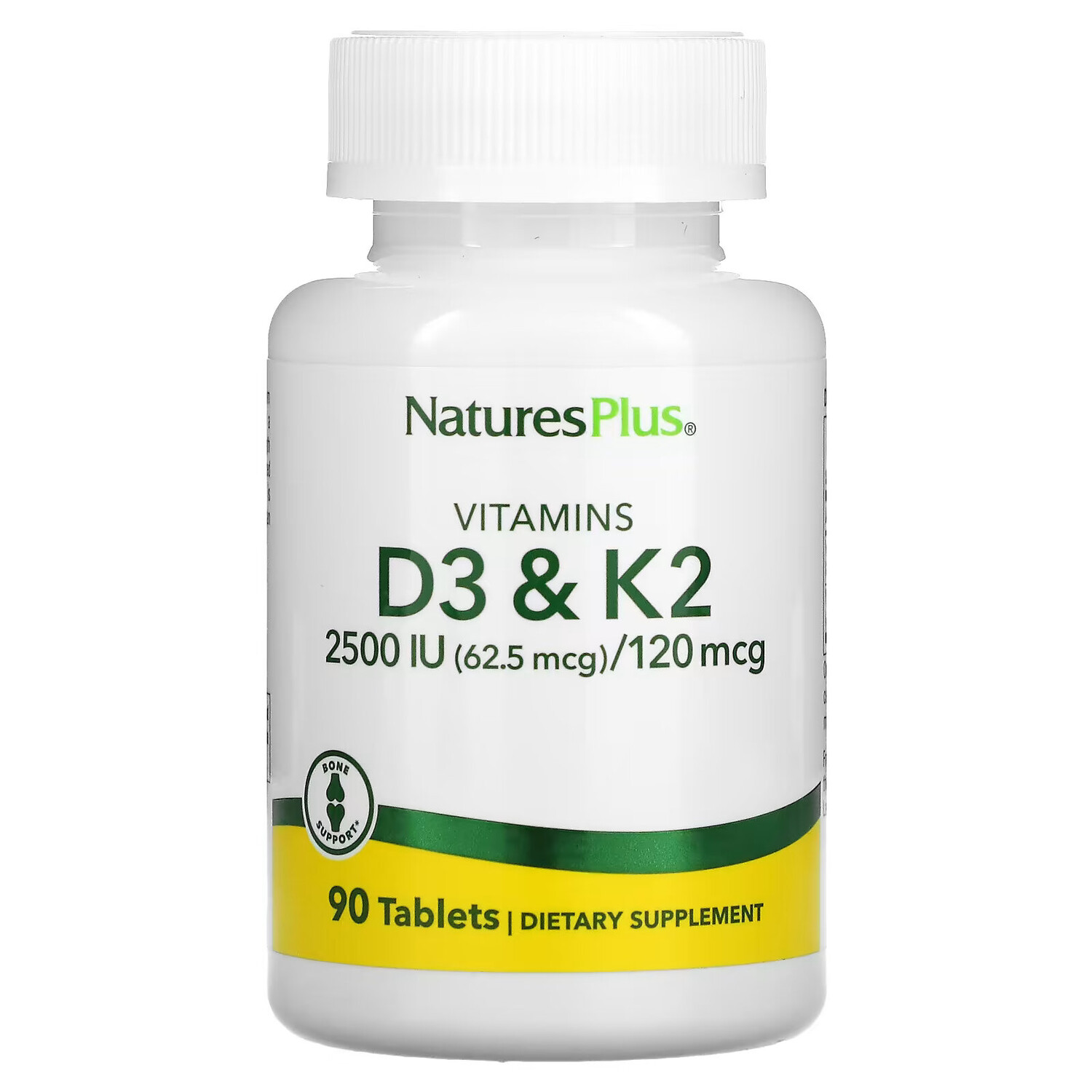 NaturesPlus, Витамины D3 и K2, 90 таблеток
NaturesPlus, Витамины D3 и K2, 90 таблеток