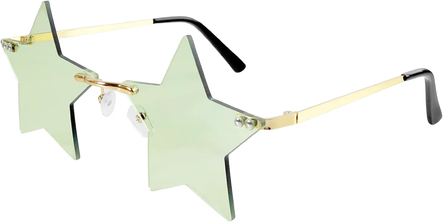 Солнцезащитные очки без оправы в форме звезды, модные очки для женщин и мужчин, для вечеринок, Рождества, косплея, очки с пентаграммой Klfoho, Light Green
Солнцезащитные очки без оправы в форме звезды, модные очки для женщин и мужчин, для вечеринок, Рождества, косплея, очки с пентаграммой Klfoho, Light Green