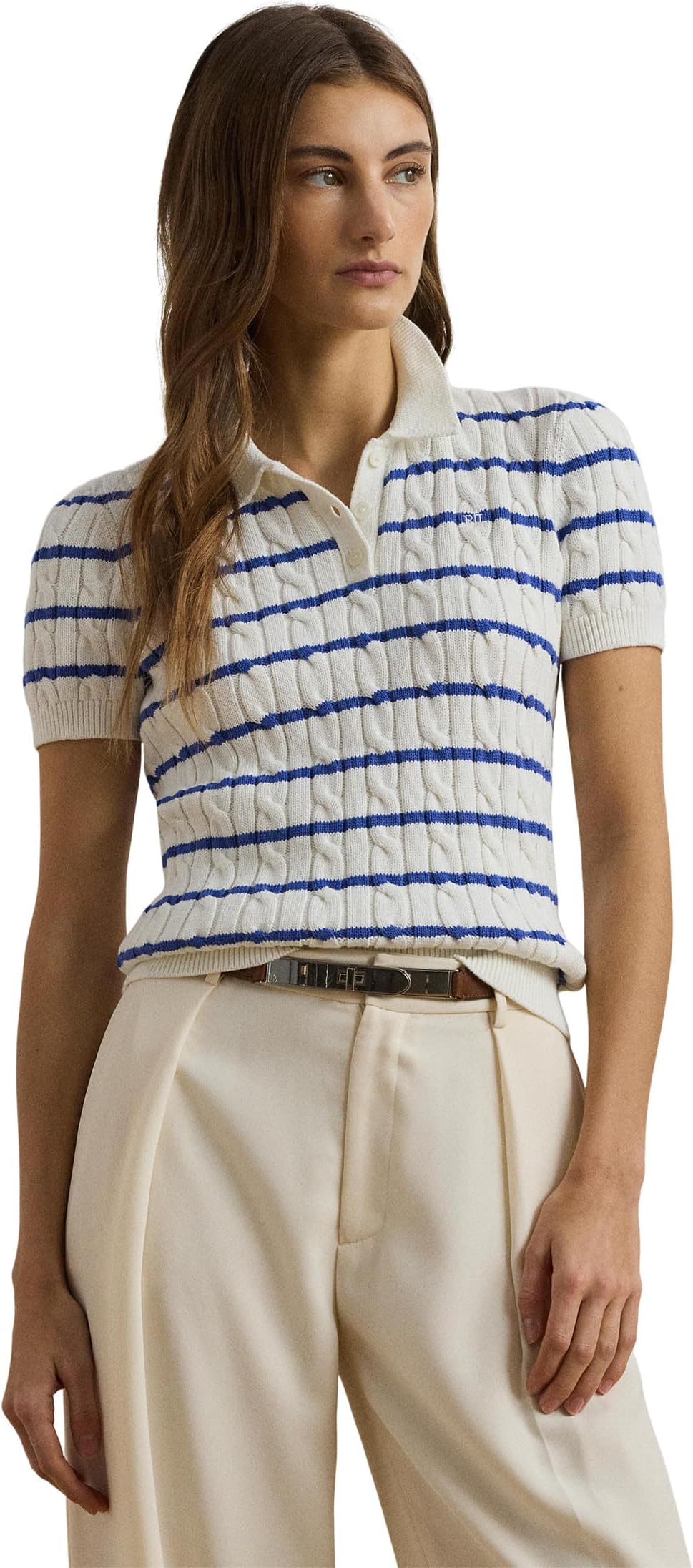 Свитер Lauren Ralph Lauren Striped Cable-knit Cotton Polo Sweater, White/Blue Lapis
Свитер Lauren Ralph Lauren Striped Cable-knit Cotton Polo Sweater, White/Blue Lapis