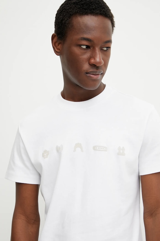 Хлопковая футболка G-Star, белый 
Хлопковая футболка G-Star, белый