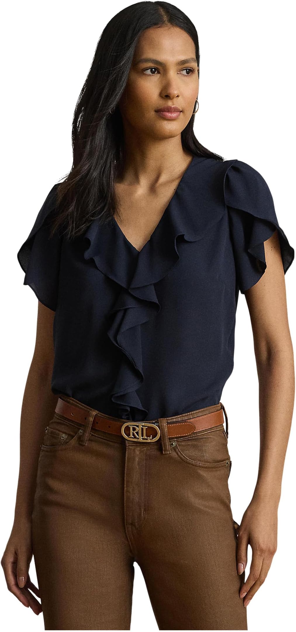 Блуза Lauren Ralph Lauren Ruffle-Trim Georgette Blouse, цвет Lauren Navy
Блуза Lauren Ralph Lauren Ruffle-Trim Georgette Blouse, цвет Lauren Navy