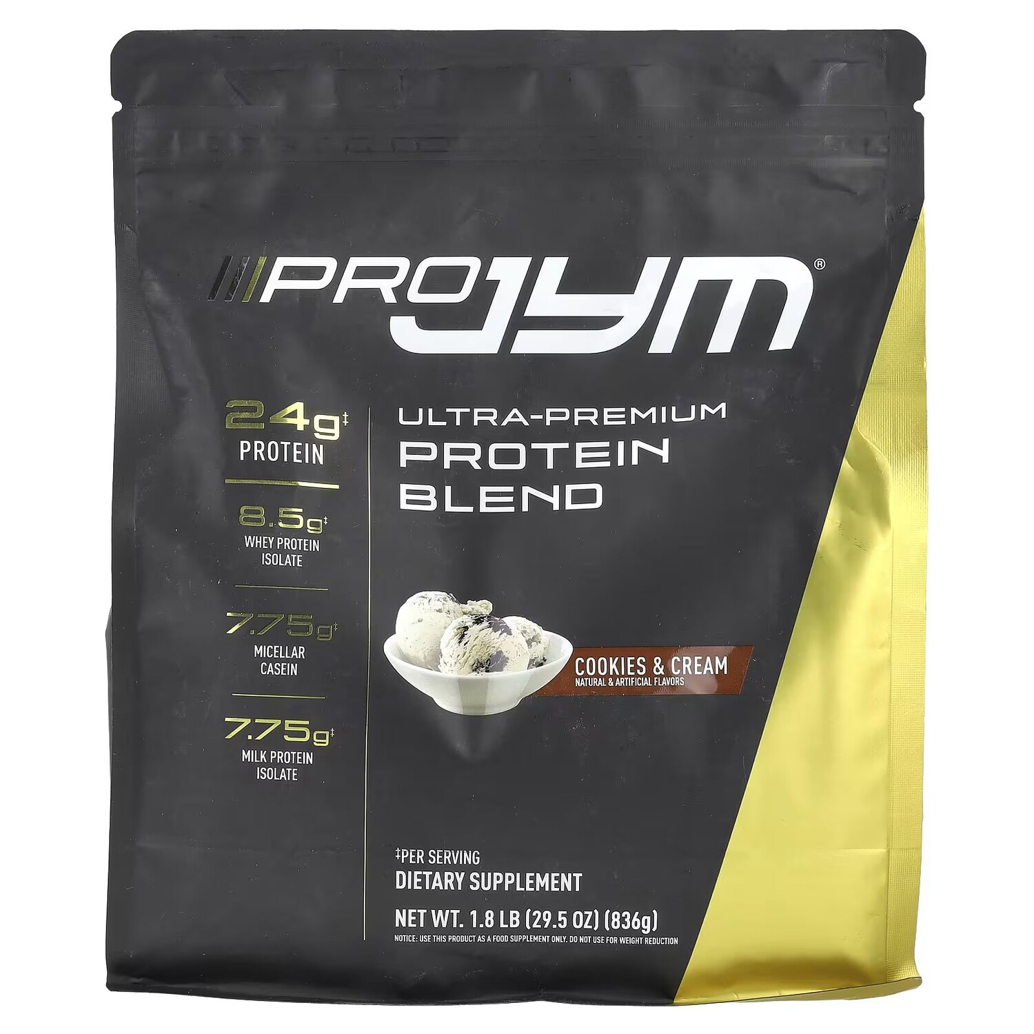 Pro JYM, Белковая смесь ультра-премиум-класса, печенье и сливки, 1,8 фунта (836 г) Jym Supplement Science
Pro JYM, Белковая смесь ультра-премиум-класса, печенье и сливки, 1,8 фунта (836 г) Jym Supplement Science