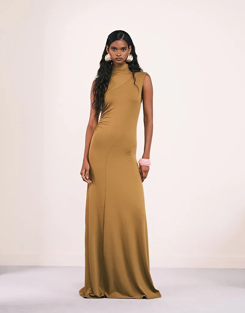 Платье макси ASOS DESIGN с высоким воротом, драпировкой и швами горчичного цвета
Платье макси ASOS DESIGN с высоким воротом, драпировкой и швами горчичного цвета