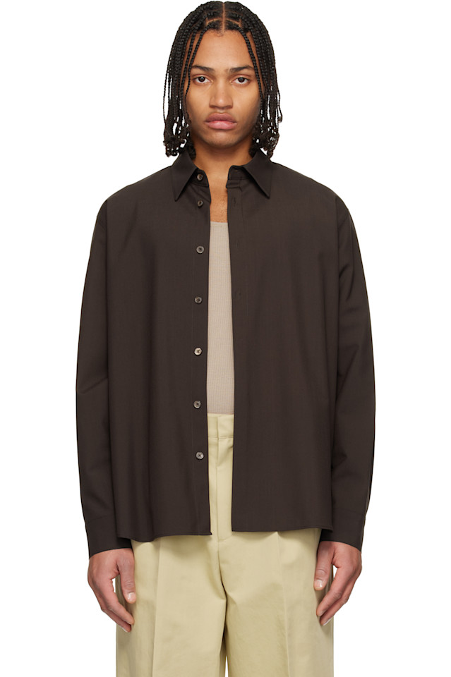 Классическая рубашка из шерстяной смеси Le17Septembre, коричневый
Классическая рубашка из шерстяной смеси Le17Septembre, коричневый