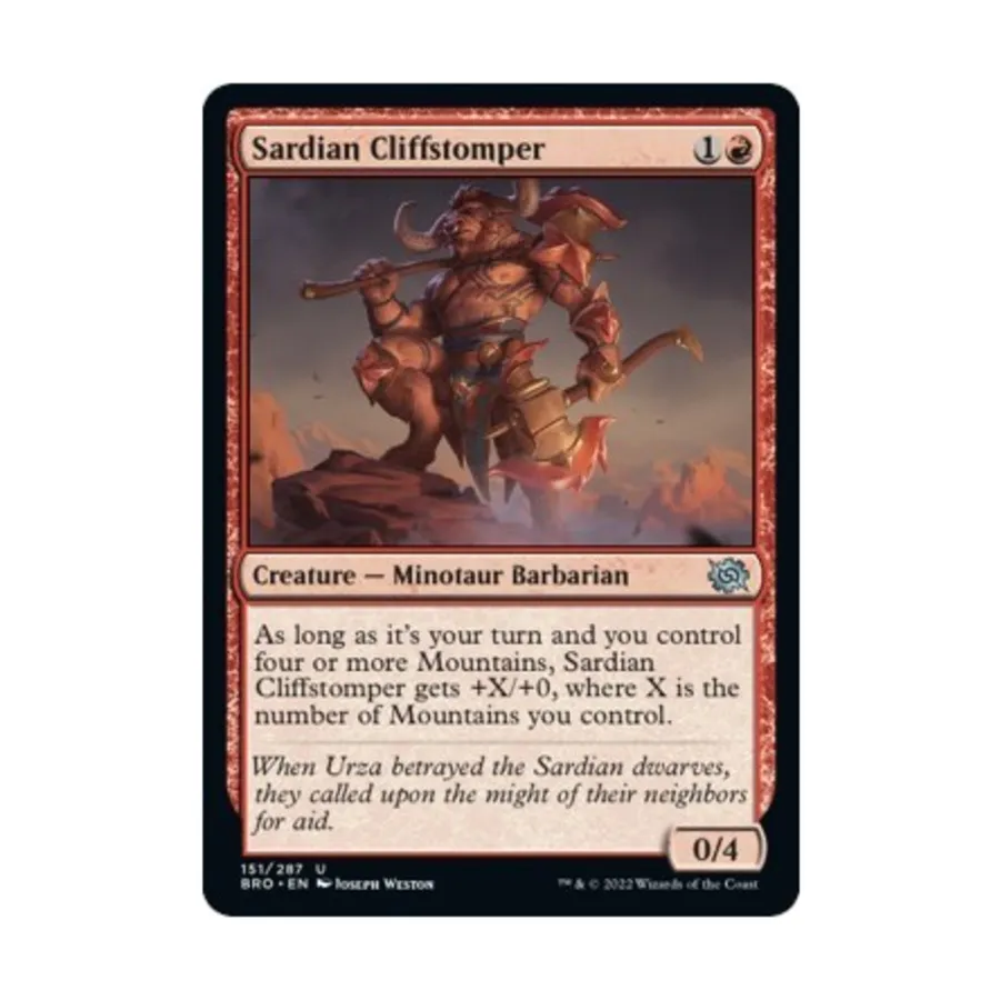 CCG Сардиан Клиффстомпер (Ю), MTG - The Brothers War
CCG Сардиан Клиффстомпер (Ю), MTG - The Brothers War