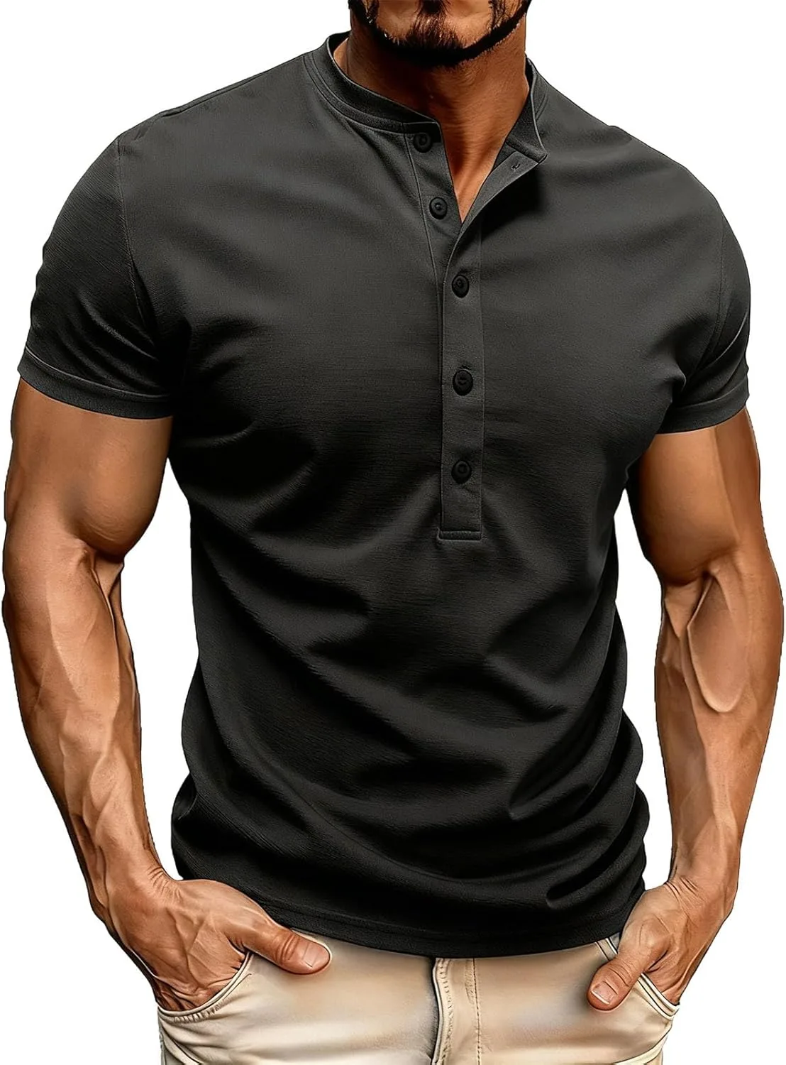 Мужская футболка хенли с коротким рукавом Muscle Fit для тренировок Xiaojmake
Мужская футболка хенли с коротким рукавом Muscle Fit для тренировок Xiaojmake