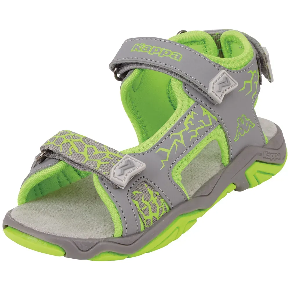 Сандалии Kappa с ремешками - с тремя регулируемыми по ширине застежками-липучками, зеленый