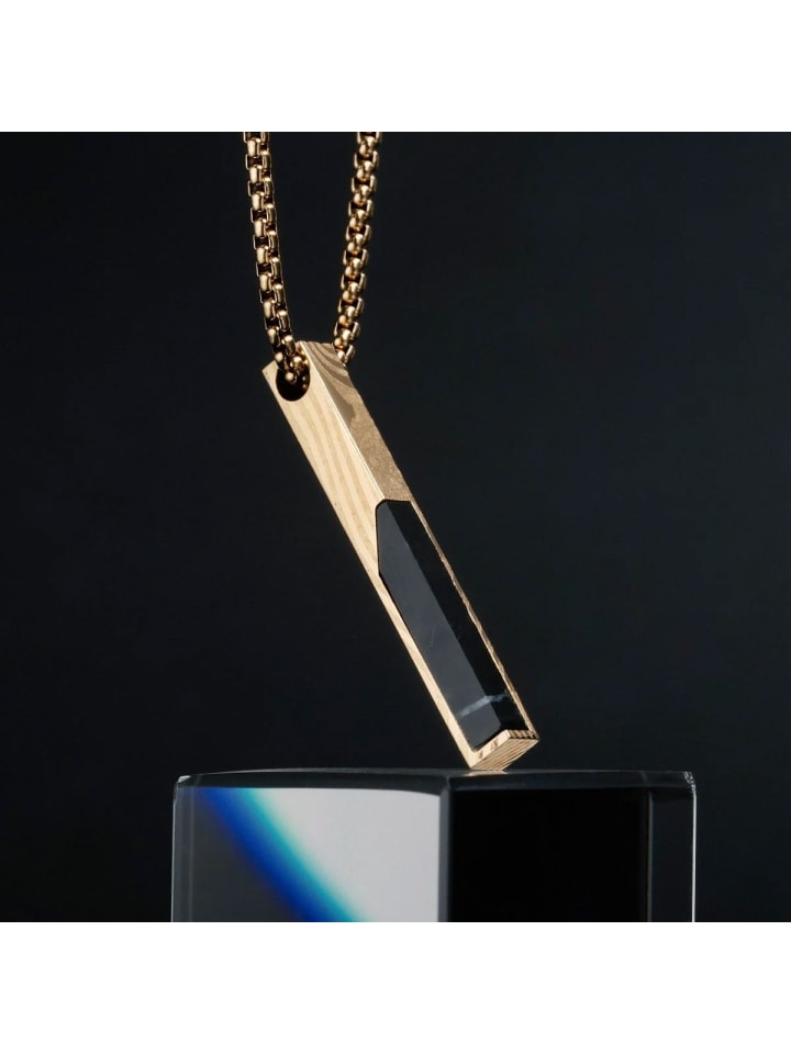 Holzkern Мужское ожерелье из нержавеющей стали, кампанийский черный мрамор/дамаск золотистого цвета
Holzkern Мужское ожерелье из нержавеющей стали, кампанийский черный мрамор/дамаск золотистого цвета