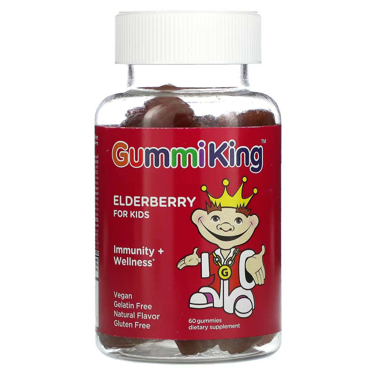 GummiKing, Бузина для детей, для иммунитета и хорошего самочувствия, малина, 60 жевательных таблеток
GummiKing, Бузина для детей, для иммунитета и хорошего самочувствия, малина, 60 жевательных таблеток