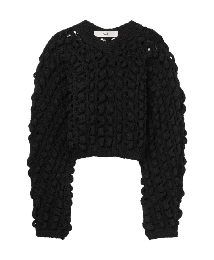 Свитер с круглым вырезом и рваными краями Sãfr, черный
Свитер с круглым вырезом и рваными краями Sãfr, черный