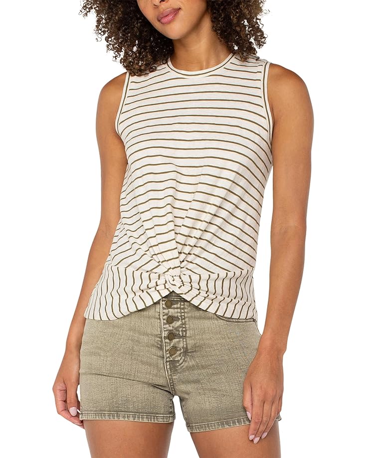 Топ Liverpool Los Angeles Sleeveless Crew Neck Twist Front Knit Top with Miter Back, цвет Cream Olive Stripe
Топ Liverpool Los Angeles Sleeveless Crew Neck Twist Front Knit Top with Miter Back, цвет Cream Olive Stripe