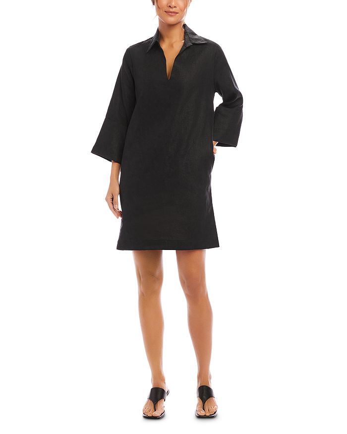 Льняное платье с манжетами на рукавах Karen Kane, черный
Льняное платье с манжетами на рукавах Karen Kane, черный