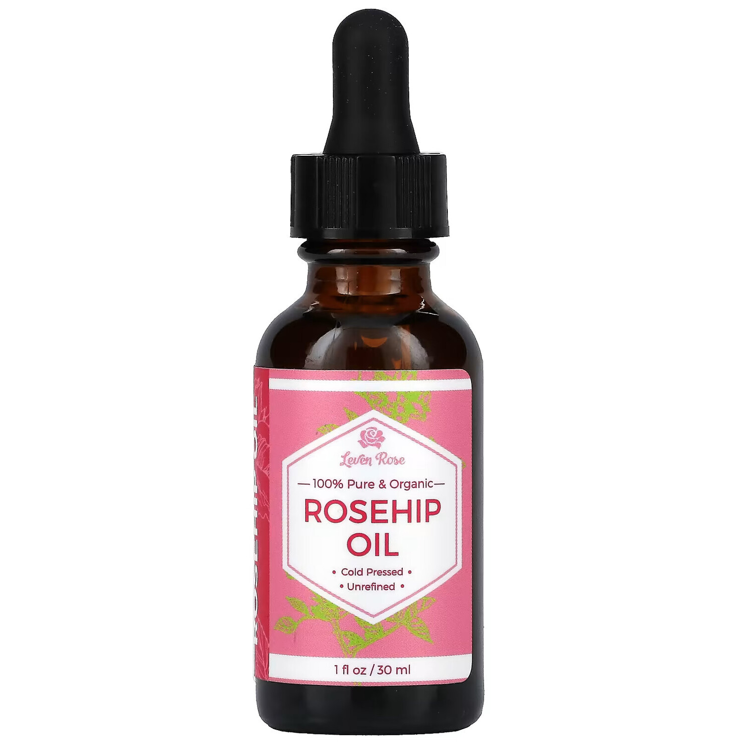 Leven Rose, 100% чистое и органическое масло шиповника, 30 мл (1 жидк. Унция) 
Leven Rose, 100% чистое и органическое масло шиповника, 30 мл (1 жидк. Унция)