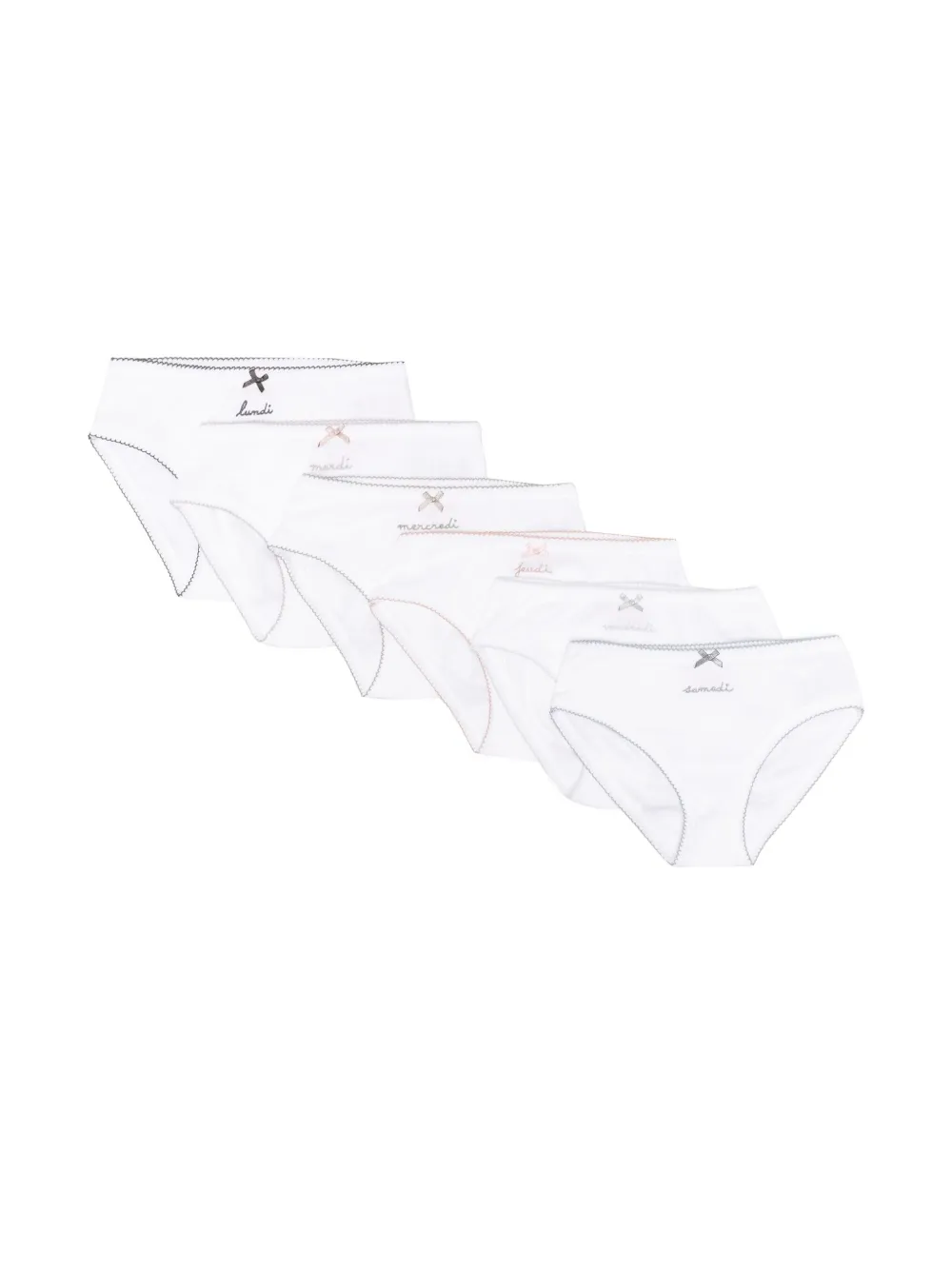 Комплект из семи трусов-брифов с вышивкой Bonpoint, белый
Комплект из семи трусов-брифов с вышивкой Bonpoint, белый