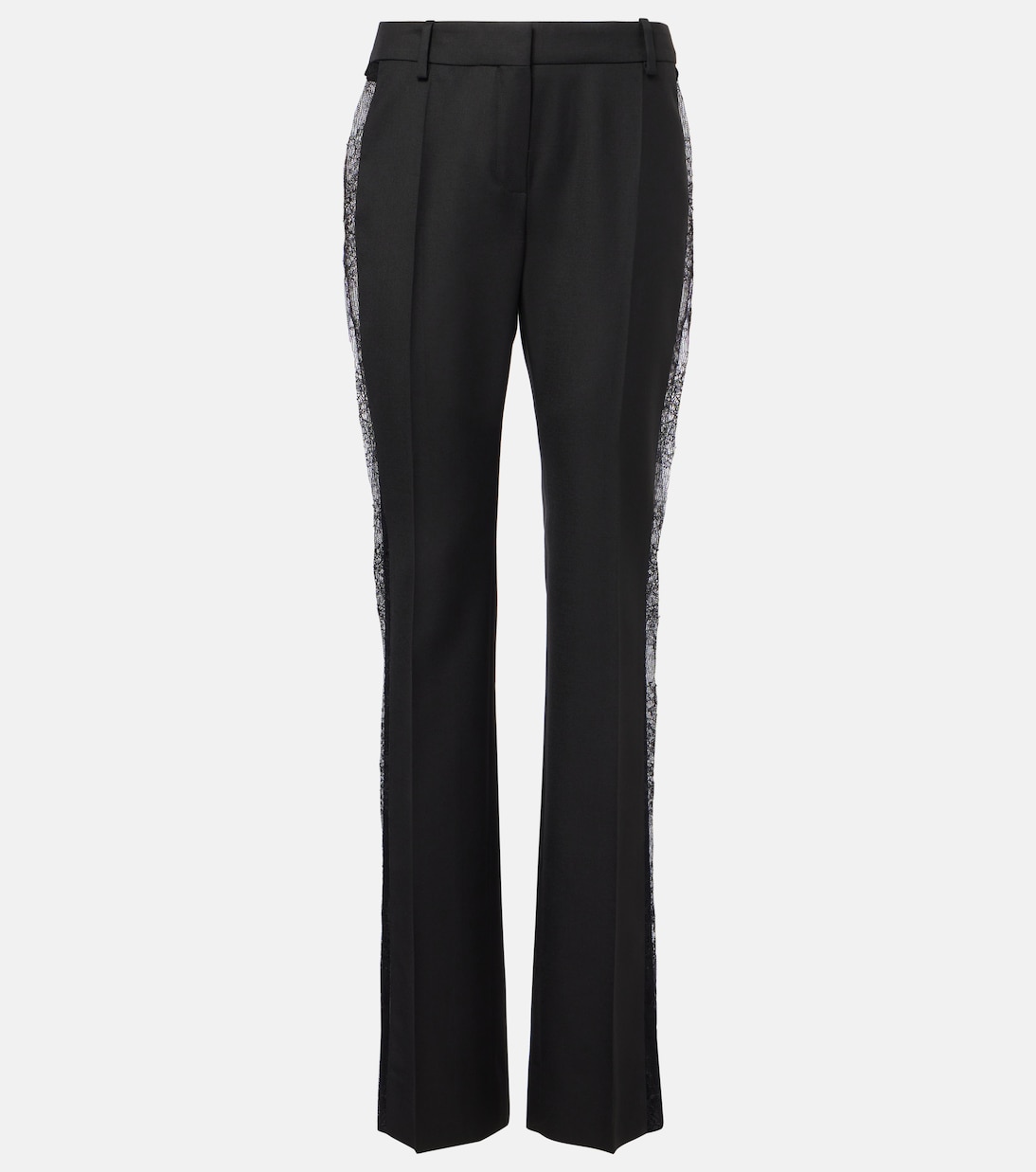 Прямые шерстяные брюки с кружевной отделкой Nina Ricci, черный
Прямые шерстяные брюки с кружевной отделкой Nina Ricci, черный