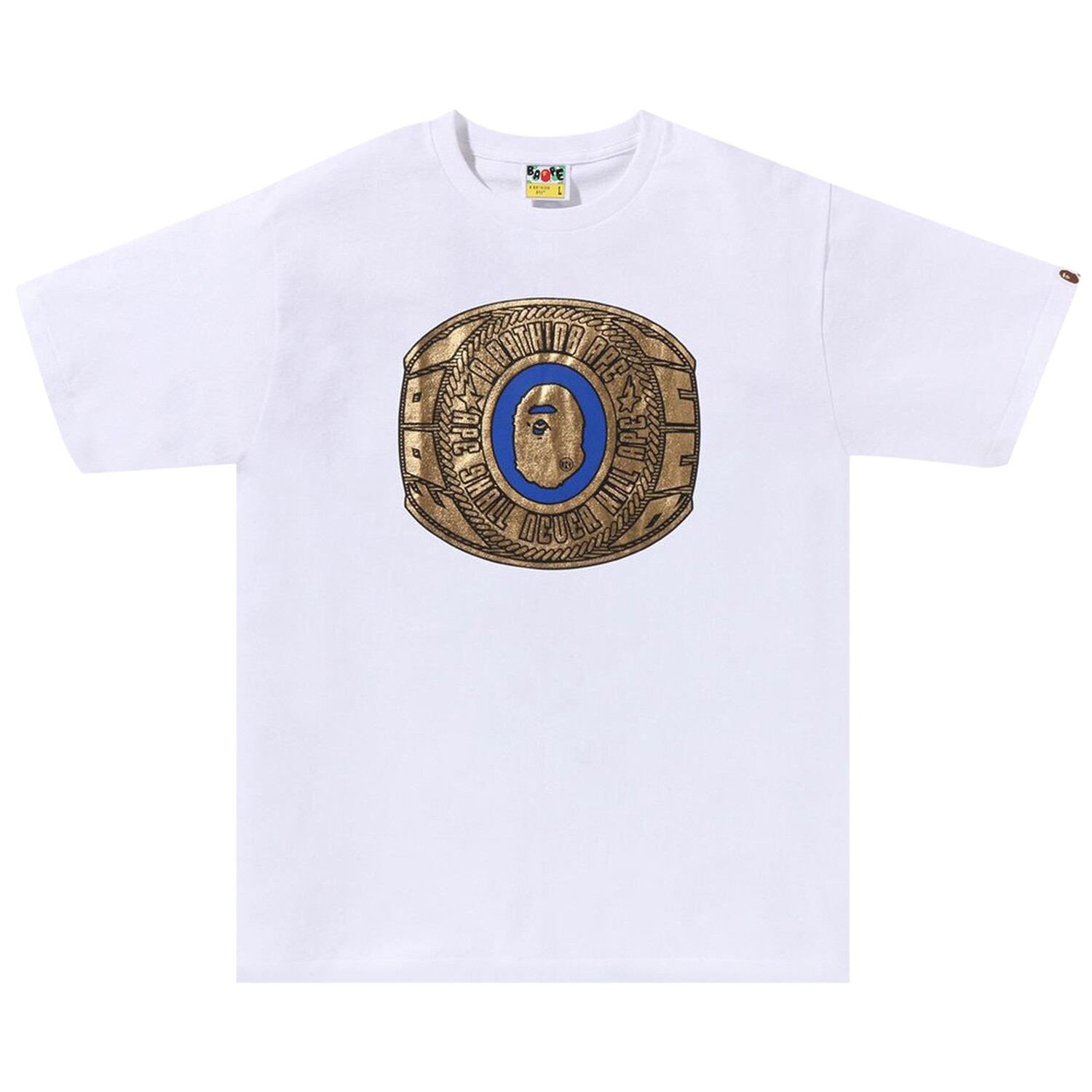 BAPE Футболка-кольцо Bape College из фольги, белая
BAPE Футболка-кольцо Bape College из фольги, белая