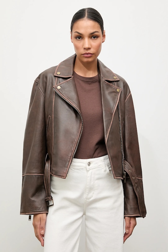 Кожаная байкерская куртка Answear.Lab, коричневый
Кожаная байкерская куртка Answear.Lab, коричневый