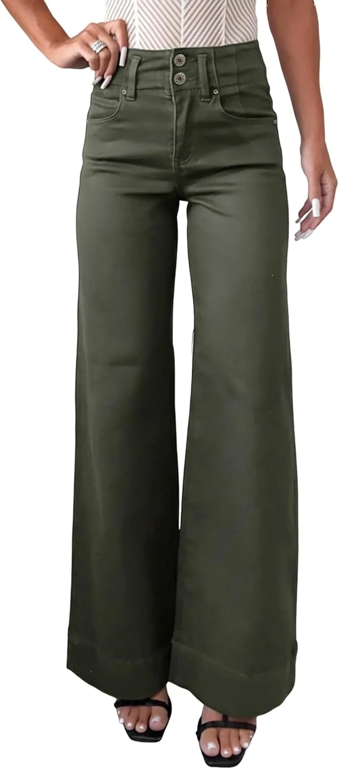 Женские джинсы High Waisted с высокой посадкой, широкие и расклешенные Whrounnk
Женские джинсы High Waisted с высокой посадкой, широкие и расклешенные Whrounnk