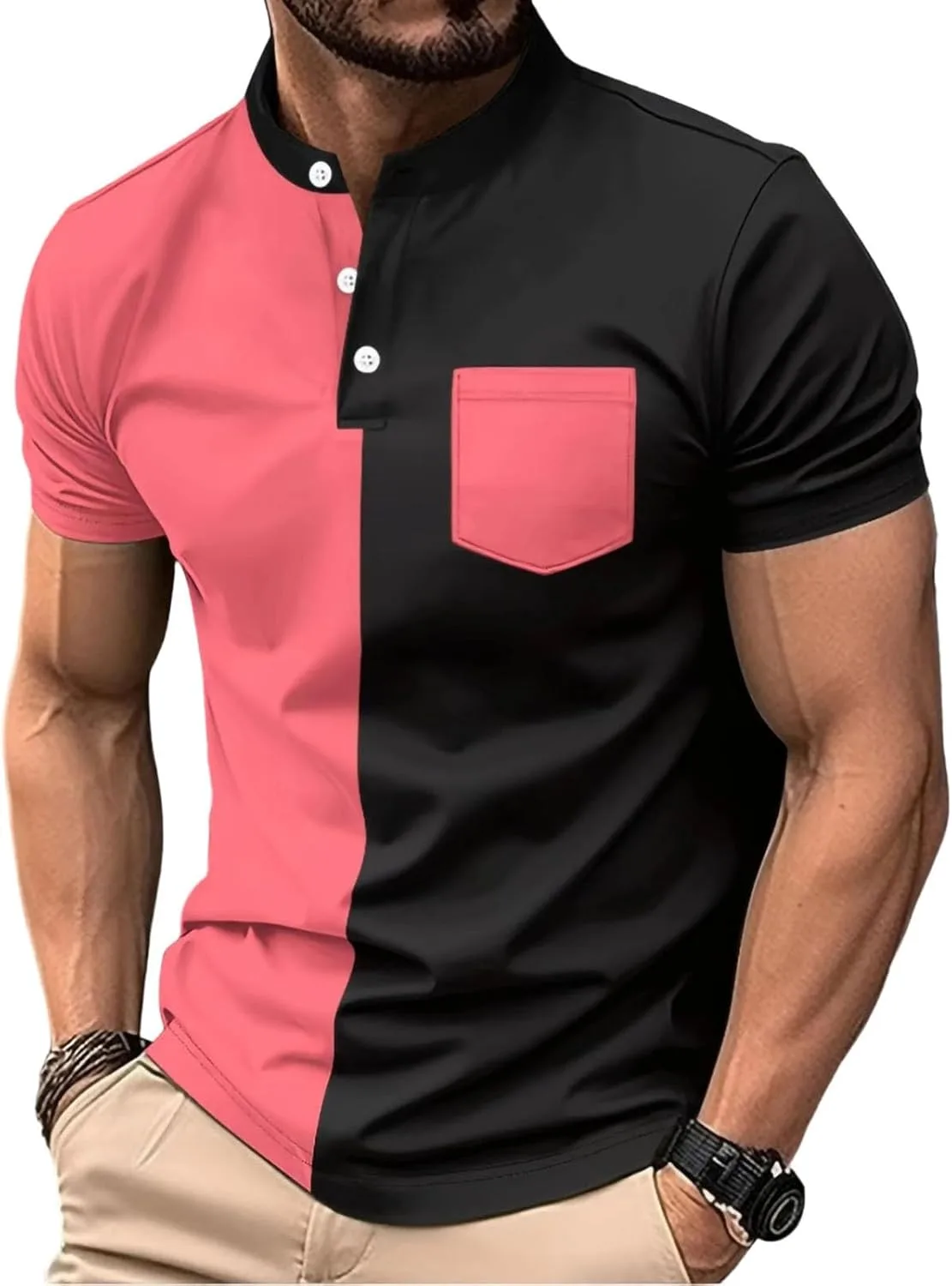 Мужская футболка поло с коротким рукавом и карманом
Мужская футболка поло с коротким рукавом и карманом