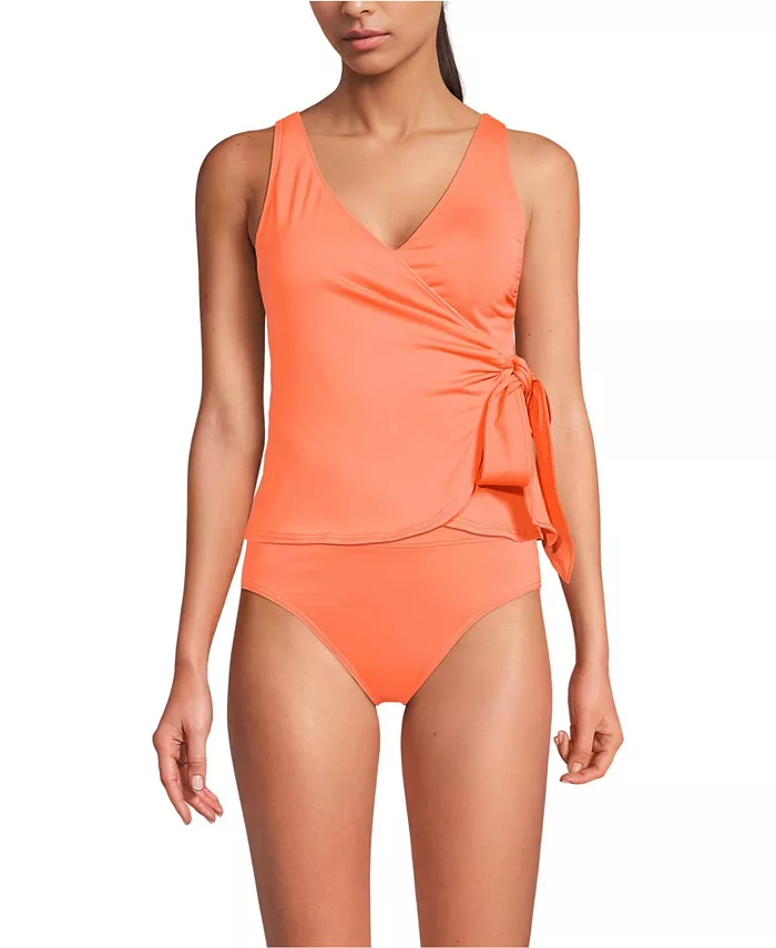 Женский топ-танкини с завязками по бокам Lands' End, оранжевый
Женский топ-танкини с завязками по бокам Lands' End, оранжевый