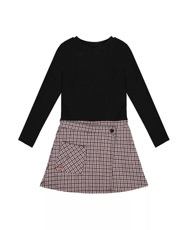 Двухслойное платье для девочек с узором «гусиная лапка» - для маленькой девочки. Deux Par Deux, черный
Двухслойное платье для девочек с узором «гусиная лапка» - для маленькой девочки. Deux Par Deux, черный