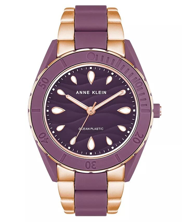 Женские кварцевые часы с тремя стрелками, пластиковый браслет цвета розового золота и фиолетовой солнечной энергии Oceanwork, 38,5 мм Anne Klein
Женские кварцевые часы с тремя стрелками, пластиковый браслет цвета розового золота и фиолетовой солнечной энергии Oceanwork, 38,5 мм Anne Klein