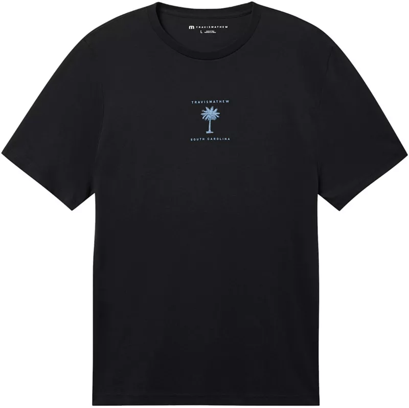 Мужская футболка для гольфа TravisMathew Summer Break SC State с графическим рисунком, черный
Мужская футболка для гольфа TravisMathew Summer Break SC State с графическим рисунком, черный