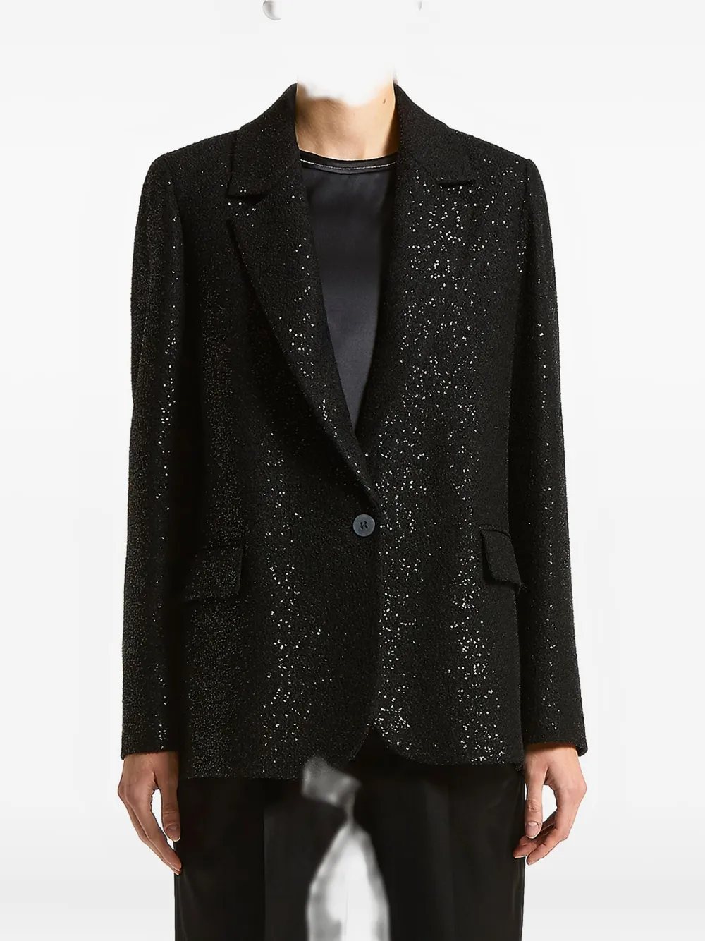 Пиджак, украшенный пайетками Peserico, черный
Пиджак, украшенный пайетками Peserico, черный
