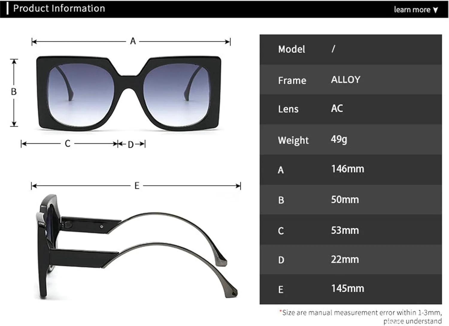 Солнцезащитные очки Helena Retro Trendy Square для женщин, большие, стильные, с градиентным переходом цвета, винтажные дизайнерские солнцезащитные очки UV400, C3
Солнцезащитные очки Helena Retro Trendy Square для женщин, большие, стильные, с градиентным переходом цвета, винтажные дизайнерские солнцезащитные очки UV400, C3