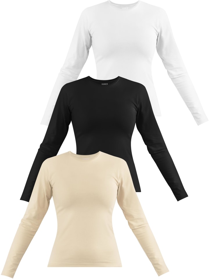 Лонгслив Janice 3 x Damen Langarmshirt hochgeschlossen Niska, цвет Beige/Schwarz/Weiß
Лонгслив Janice 3 x Damen Langarmshirt hochgeschlossen Niska, цвет Beige/Schwarz/Weiß