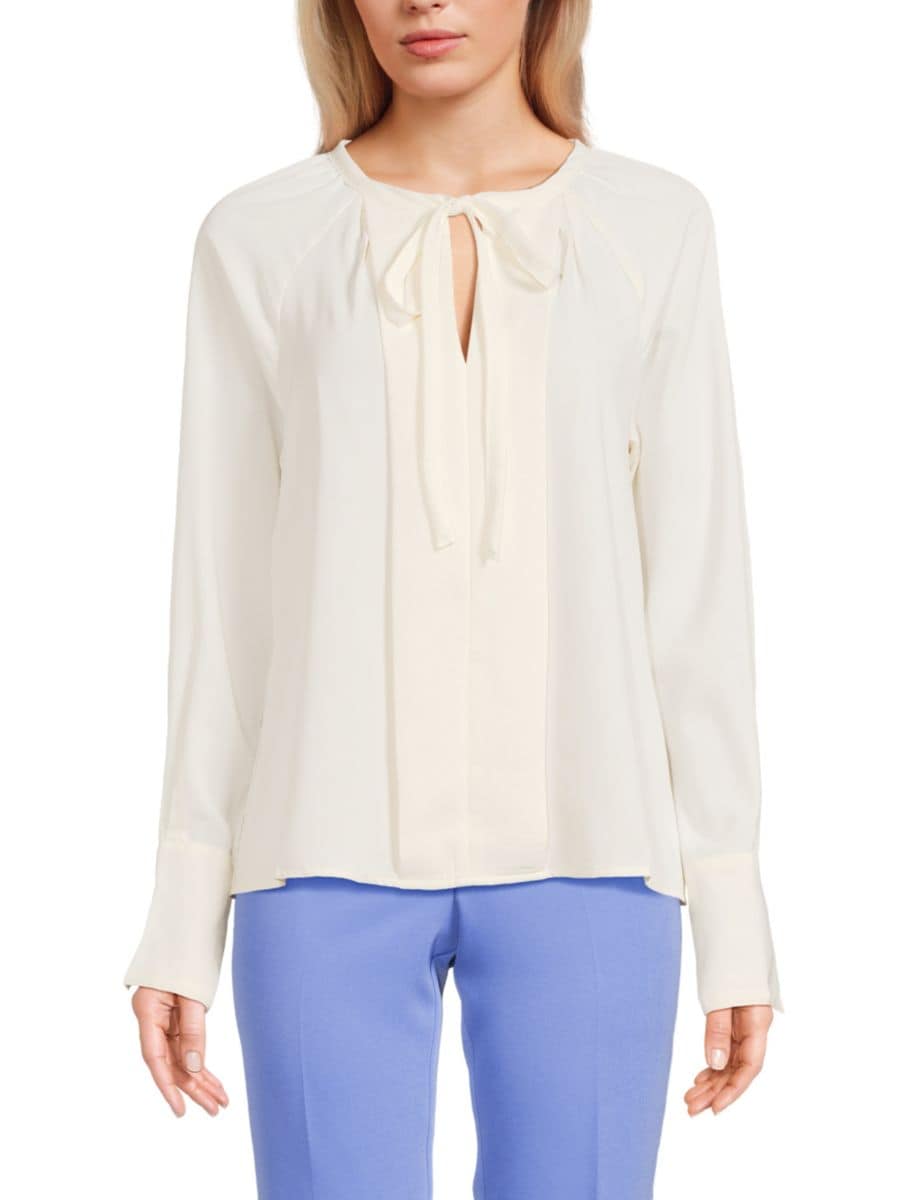 Блузка с вырезом-замочной скважиной Ecru, слоновая кость 
Блузка с вырезом-замочной скважиной Ecru, слоновая кость